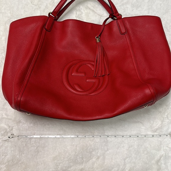 Gucci pebbled calfskin large Soho shoulder bag red - Picture 5 of 7